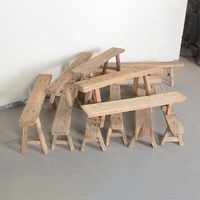 Peuplier vente chaude en gros rustique Vintage bois d'orme massif petit banc Antique accessoires de décoration pour la maison
