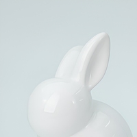 Ensemble de deux figurines de lapin en céramique blanche, statue d'animal décorative pour la maison, décoration de table de Pâques
