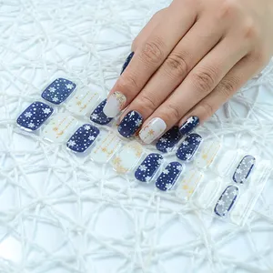 ISAY Wholesale Custom Designer Nail Art Wraps Sticker Decals Strips Semi Cured Gel Polish Nail Sticker