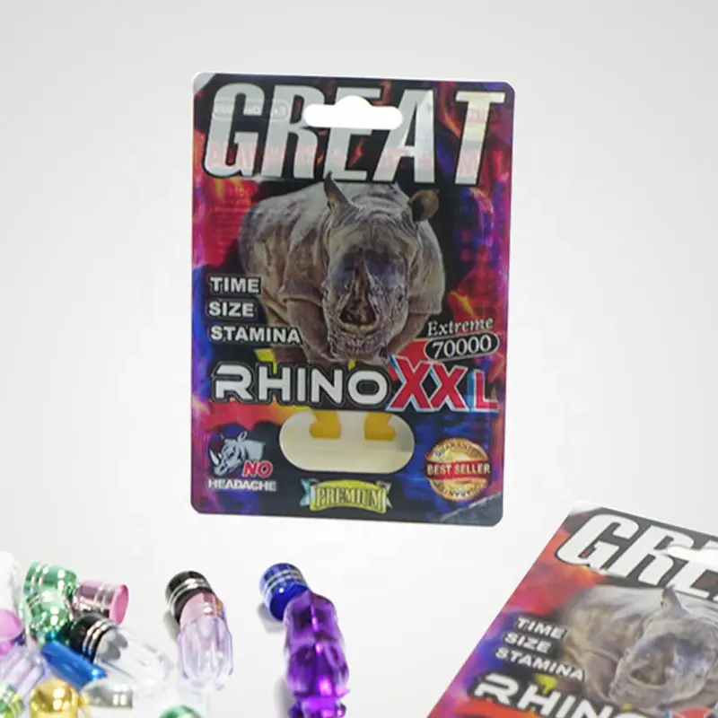 男性の強化Rhino69紙箱男性の力の強化のためのブルカプセルピルパッケージ