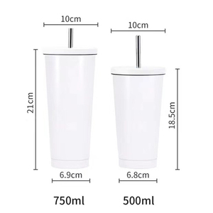 Gobelets isothermes personnalisables en acier inoxydable à double paroi de 750 ml (24 oz) avec couvercle et paille, réutilisables et scellés, pour la vente en gros - Product Image 5