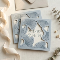 Carte d'invitation de mariage découpée au laser sur mesure, minimaliste, carrée, en papier spécial, faite sur commande