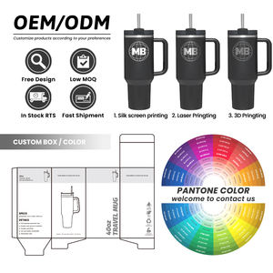 Gobelet isotherme à double paroi en acier inoxydable de 40 oz, le plus vendu, avec poignée et paille, sans BPA, idéal pour les voyages - Product Image 2