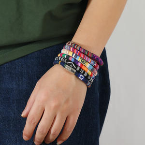 Venta caliente estilo étnico bohemio pulsera tejida a mano juventud colorido Surf mano cuerda <span class=keywords><strong>amistad</strong></span> BFF pareja pulseras ajustables - Product Image 4