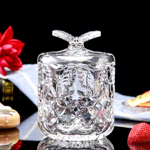 Pot de <span class=keywords><strong>rangement</strong></span> en verre de style européen, luxe léger, avec couvercle, polyvalent, finition brillante, pour décoration intérieure, idéal pour cotons-tiges, cure-dents, snacks, sucre en cubes - Product Image 4