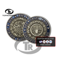 Pièce de monnaie commémorative personnalisée en or et argent antique avec impression offset, prix et logo personnalisés, souvenir commémoratif