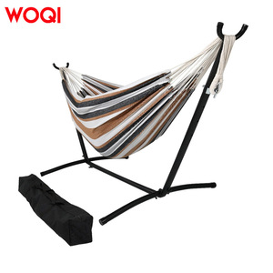 Hamaca doble portátil WOQI de 125 pulgadas con marco de acero y tela de algodón para acampar en interiores y exteriores - Product Image 2