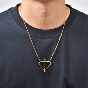 Collier arc et flèche en acier inoxydable 316L plaqué or 18 carats pour homme et femme, pendentif du zodiaque Sagittaire, bijoux de la mythologie grecque, résistant à l'eau - Product Image 6