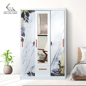 Lemari ตู้เสื้อผ้าโลหะสไตล์ pakaian almirah ที่เก็บของในห้องนอนเฟอร์นิเจอร์เหล็กพิมพ์ลาย - Product Image 5