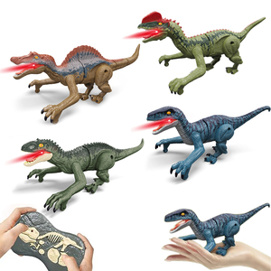 Modèle de <span class=keywords><strong>dinosaure</strong></span> <span class=keywords><strong>télécommandé</strong></span> à 5 canaux, petit <span class=keywords><strong>Velociraptor</strong></span>, Spinosaurus, D-Rex, Dilophosaurus, marche, avec lumière - Product Image 1