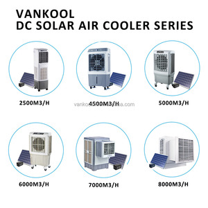 Refroidisseur d'air évaporatif mural solaire rechargeable intelligent 6000m³/h 12V, ventilateur rafraîchisseur d'eau à énergie solaire - Product Image 3