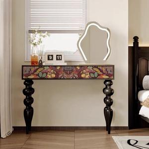 Tocador Minimalista Americano de Madera Maciza con Almacenamiento para Dormitorio, Escritorio de Maquillaje para Apartamentos Pequeños - Product Image 3