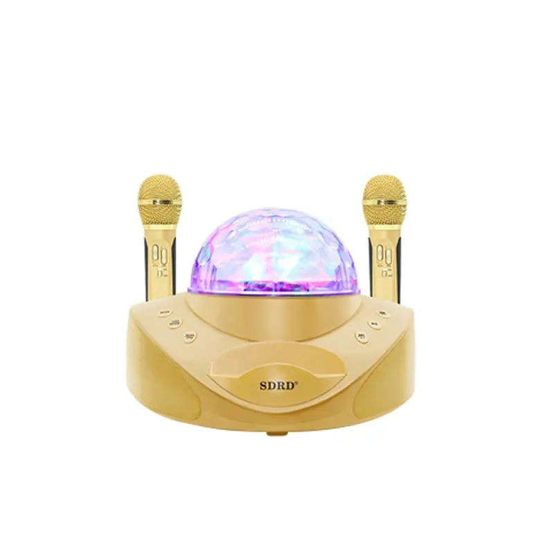 Портативный KTV громкий звуковой миксер усилитель система караоке динамик музыкальный инструмент с беспроводным микрофоном с диско светом