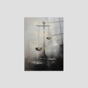 Tableau sur toile Balance de la Justice Dorée : Impression élégante pour décoration de cabinet d'avocats, ART EN VERRE TÉRMÉRÉ - Product Image 2