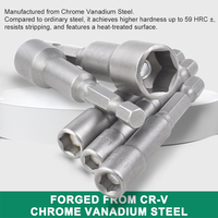 Lot de 65 mm de douilles hexagonales magnétiques en chrome vanadium pour perceuse et tournevis H10
