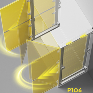 Accessoires de <span class=keywords><strong>placard</strong></span> coulissant à 2 portes avec fermeture amortie en alliage de zinc + étagères en plastique ABS et portes escamotables - Product Image 2