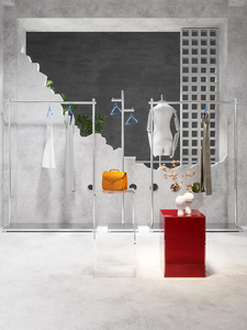 Moda moderna per ragazze negozio di <span class=keywords><strong>abbigliamento</strong></span> Interior Design su misura indumento in metallo argento infissi Rack per <span class=keywords><strong>abbigliamento</strong></span> di moda - Product Image 3