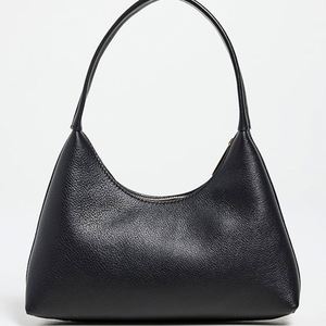 กระเป๋าหนังสีดำแบบมินิโฮโบกันน้ำ แฟชั่นกระเป๋าสะพายไหล่แบบมีซิป น่ารัก พกพาสะดวกสำหรับเดินทาง ฤดูหนาว ฤดูใบไม้ร่วง - Product Image 1