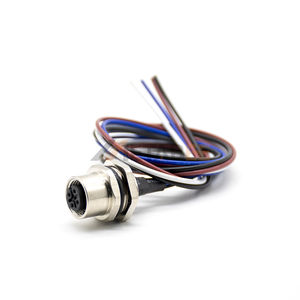 Connecteur femelle à <span class=keywords><strong>montage</strong></span> sur panneau IP67 M12 4 broches à code A avec câbles <span class=keywords><strong>de</strong></span> 22 AWG pour armoire <span class=keywords><strong>de</strong></span> capteur - Product Image 2