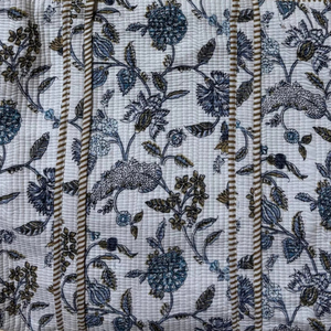 กระเป๋าโท้ทผ้าฝ้ายคุณภาพสูงลายดอกพิมพ์บล็อกแบบสั่งทำพิเศษ ชุดกระเป๋าสำหรับตลาด กระเป๋าสะพายข้าง ราคาขายส่ง - Product Image 3