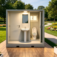 Toilettes modulaires portables de type hall d'entrée, assemblage rapide, durables pour les parcs extérieurs et les sites touristiques, toilettes mobiles écologiques