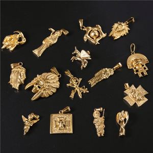 Factory Designer <b>Gold</b> Custom Logo Stainless Steel Coin Round <b>Solid</b> Charms <b>Pendants</b> for Jewelry Making - Product Image 1