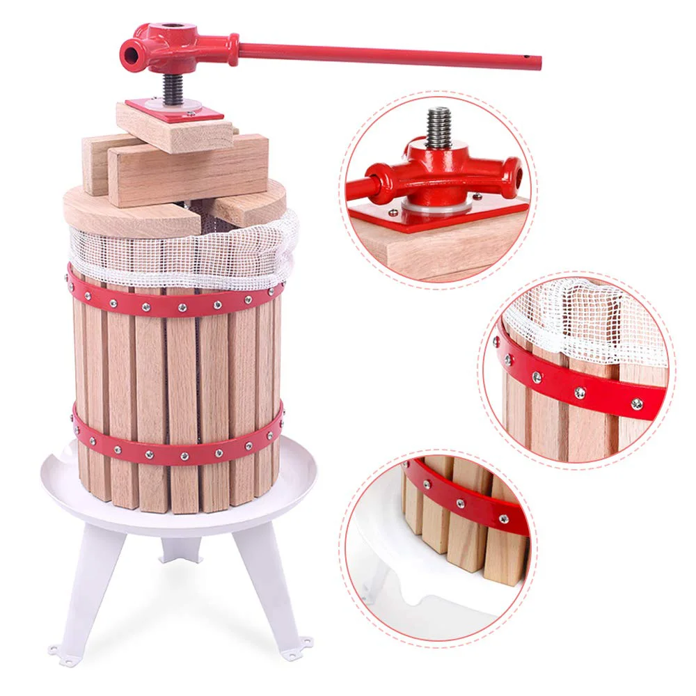 Деревянная корзина 6 л, пресс для фруктов и яблок, ручной маленький винный пресс