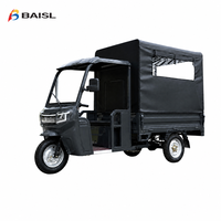 Tricycle électrique de livraison à 3 roues 1000W 60V avec auvent en toile et batterie au lithium pour la livraison du dernier kilomètre