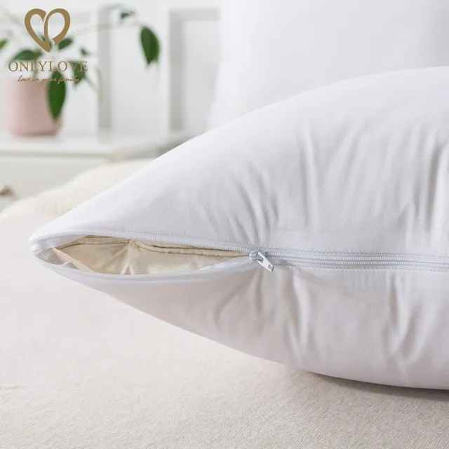 Toptan üst satıcı 100% anti-mikrobiyal yastık kılıfı bambu yastık koruyucuları için otel