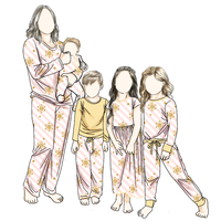 Desain kustom kepribadian gaya baru Kaus dan celana lengan panjang bunga anak perempuan Jumpsuit ukuran besar Set keluarga natal