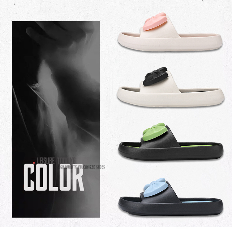 New Women's Bow Slippers Home Indoor and Outdoor Soft Ladies EVA Slippers Slides Shoes