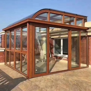 Véranda <span class=keywords><strong>de</strong></span> <span class=keywords><strong>jardin</strong></span> moderne et serre en verre étanches avec structure en alliage d'aluminium et <span class=keywords><strong>toit</strong></span> en verre trempé pour villas préfabriquées - Product Image 3