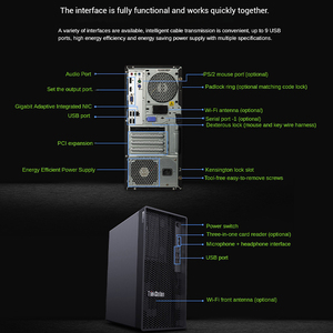 Disponibile <span class=keywords><strong>Lenovo</strong></span> ThinkStation K-C2 Tower <span class=keywords><strong>Workstation</strong></span> Grafica, Intel 12a Gen I9-12900, 16GB, 1TB, 500W, PC Desktop per Designer - Product Image 6