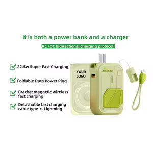 Banco de Energía Inalámbrico Portátil con Soporte, Cable de Carga Rápida de 22.5W, 10000mah, Mini <span class=keywords><strong>Bancos</strong></span> de Energía Magnéticos para Teléfono - Product Image 2