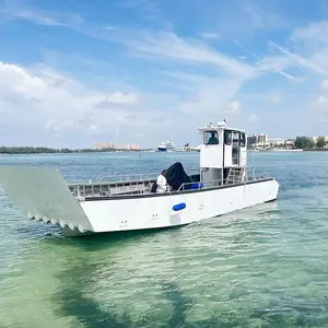 50ft Fishing Vessel Landing Craft Aluminum Fishing Boat With Open Cabin Customize Accepted