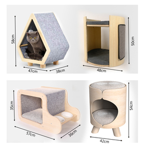 折りたたみ式猫ツリーハウス屋内屋外防水木制猫ハウス - Product Image 6