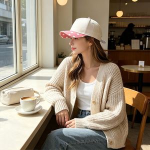 Gorra de béisbol con estampado de lunares y bloques de color, gorra de papá con rayas, gorra de camionero lisa para verano, unisex - Product Image 3
