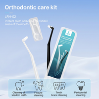 Kit de Soins Orthodontiques avec Brosse Interdentaire, Grattoir Lingual et Ensemble de Brosses à Dents pour Appareils Dentaires, Nettoyage des Dents, Portable pour Voyage, OEM Personnalisé