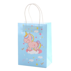 Hstyle <span class=keywords><strong>licorne</strong></span> fête faveur sacs pour filles anniversaire réutilisable fête cadeau sacs Kraft papier Goodie traiter sacs avec poignées HS1650 - Product Image 4