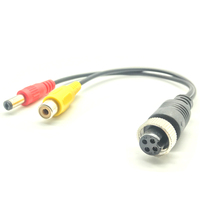 Câble adaptateur 4P Aviation pour moniteur de voiture, aviation femelle vers DC mâle + RCA femelle