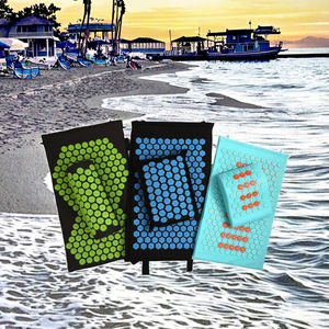 Tapis de yoga en coton écologique avec picots d'acupression et ensemble de coussins de relaxation musculaire à picots en plastique, avec sac de transport pour le sport et les loisirs - Product Image 2