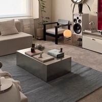 Table basse en métal pour salon, mobilier de maison, table d'appoint moderne et simple, style italien minimaliste, en acier inoxydable, personnalisable