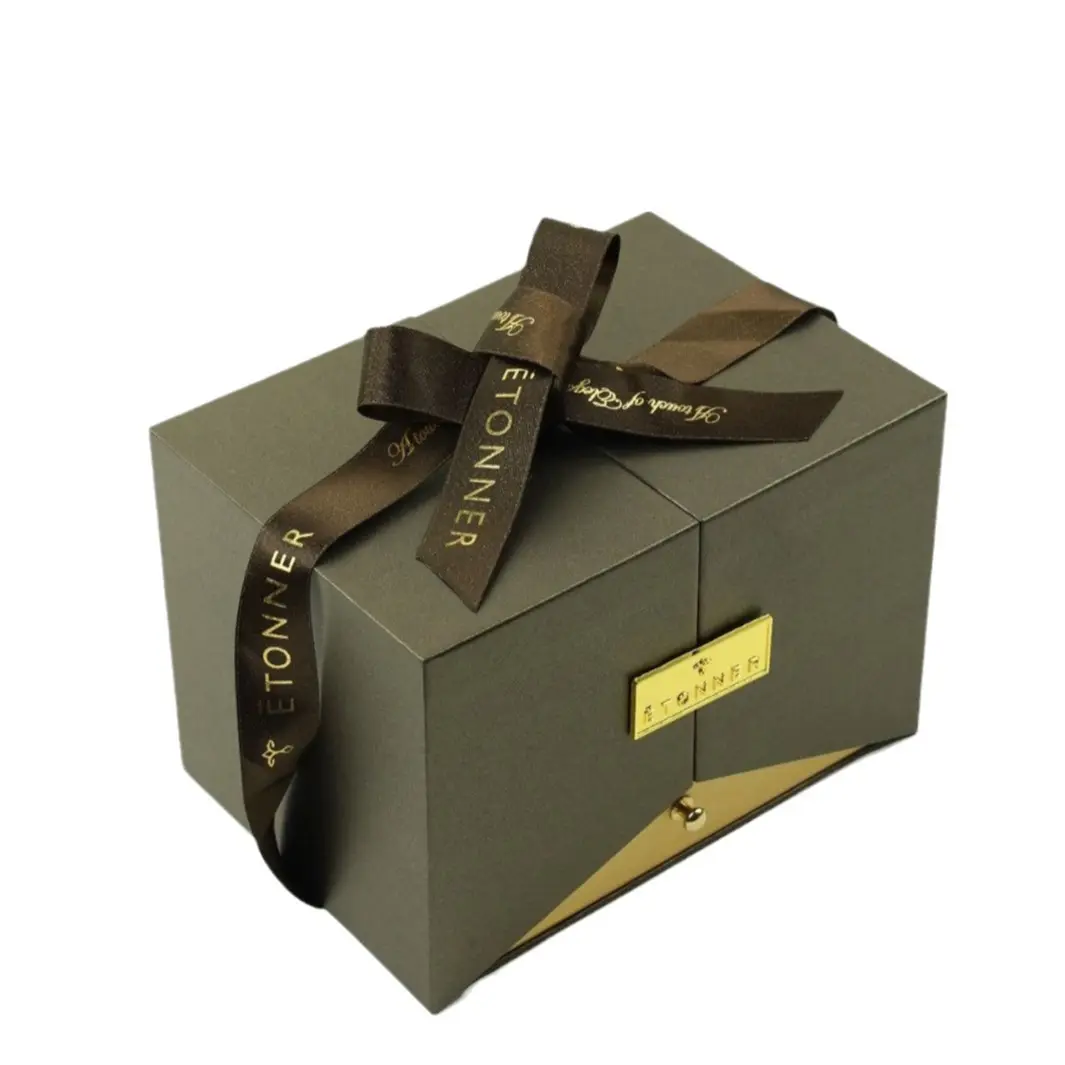 Yüksek son çay seti kağıt teneke çay kutusu ile özel lüks Flip manyetik ambalaj kutusu hediye kutusu