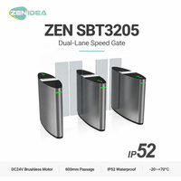 Portillon rapide ZEN SBT3205 DC24V sans balais, passage de 600 mm, étanche IP52, -20 à +70°C, en acier inoxydable 304