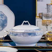 Nouveau bol et ensemble de vaisselle en porcelaine osseuse pour ménage assiette et bol en céramique haut de gamme combinaison bol et vaisselle