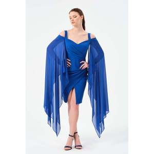Vestido Casual Azul Saxony para Mujer, Marca DANS, Disponible en Tallas Surtidas 36-42 para Venta al Por Mayor en Comercio Electrónico - Product Image 3