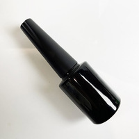 Flacon en verre vide rond de 15 ml pour vernis à ongles, avec revêtement couleur personnalisé, bouchon doré et pinceau, pour gel à ongles