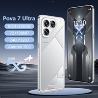 2026 Pova 7 Ultra Nuevo Teléfono Inteligente para Comercio Exterior con Pantalla Incell de 7.3 Pulgadas, 8+256GB, Android 15.0, Quad Core, 5G, Doble SIM y Red Inteligente