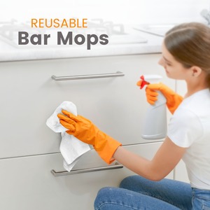 Vadrouilles de bar assorties à rayures centrales sur serviette blanche en coton de qualité supérieure serviettes réutilisables polyvalentes hautement absorbantes - Product Image 3