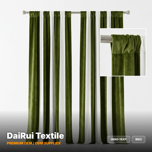 Rideaux en velours rayés DaiRui modernes à blocs de couleur, isolants thermiques et insonorisants, panneaux de traitement des fenêtres pour la décoration intérieure, vente en gros - Product Image 5